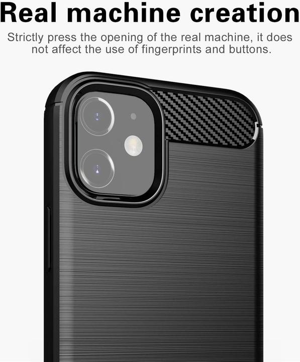 Produktbild Cadorabo TPU Ultra Slim carbon edelstahl Kombi Cover (Apple iPhone 12 mini)