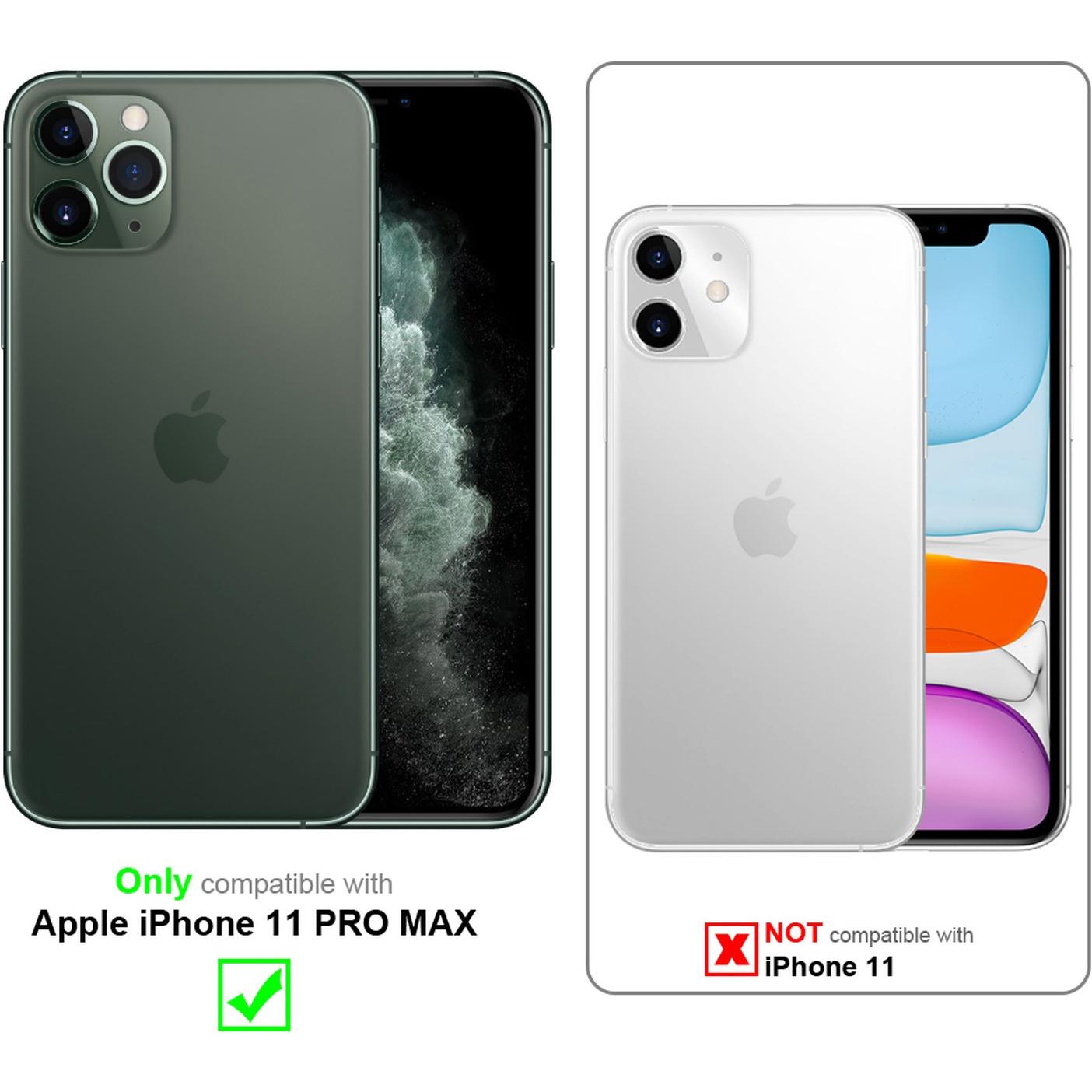 Thumbnail - Cadorabo TPU Ultra Slim carbon edelstahl Kombi Cover (Apple iPhone 11 Pro Max), Smartphone Hülle, Schwarz