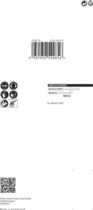 Immagine prodotto Bosch Professional Zubehör EXPERT M480 Rete di levigatura per levigatrici orbitali, 93 x 186 mm, G 180, 10 pezzi. (180)