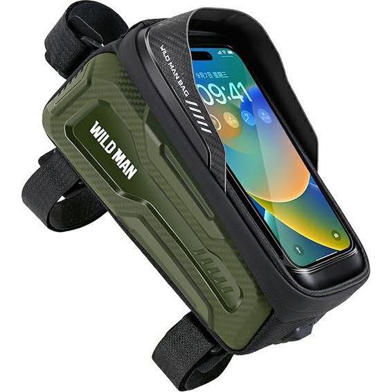 Wildman Etui/uchwyt rowerowy M20 sakwa na ramę zielone/verde, Supporto per smartphone, Verde