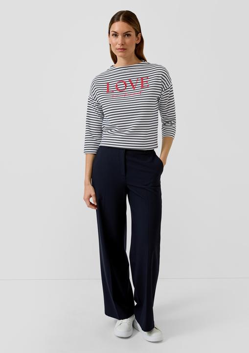 Produktbild s.Oliver Sweatshirt Gestreiftes Sweatshirt mit 3/4-Ärmeln und Stehkragen (40)