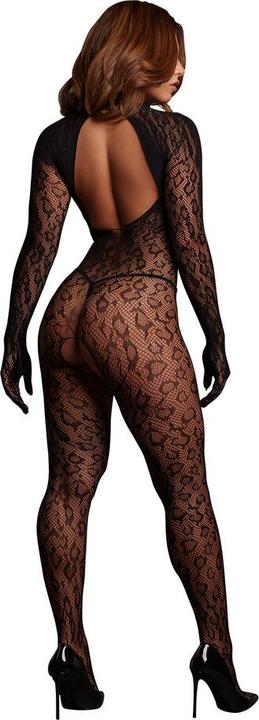 Produktbild Le Désir Roxy - Leopard Open Knit Cat Suit - One Size - Black (One Size)