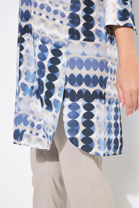 Actual product image Ulla Popken Geometric Print Button Down Tunic Blouse (42, 44)