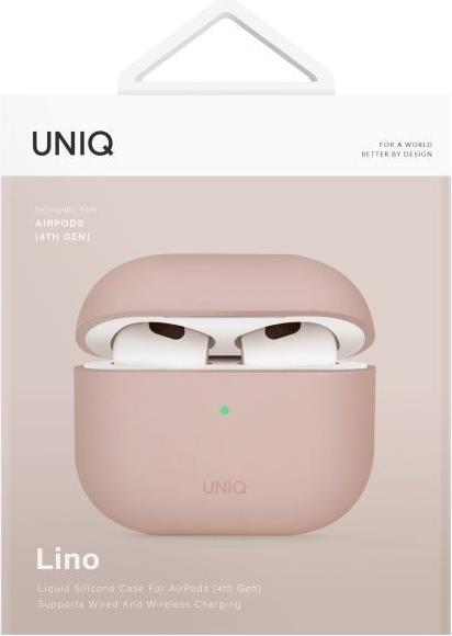 Produktbild Uniq case Lino AirPods 4 Silicone pink blush (Kopfhörer Hülle)
