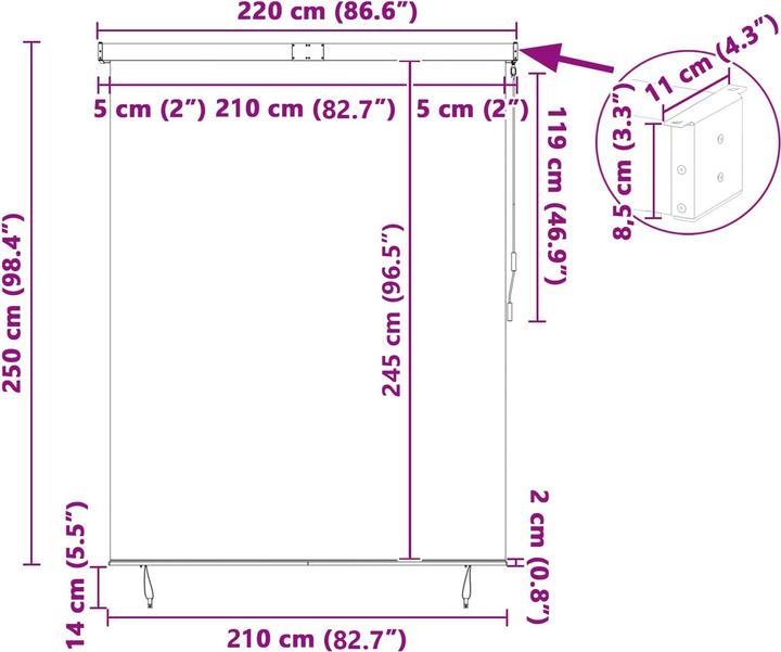 Produktbild vidaXL Rollos (200 x 250 cm)