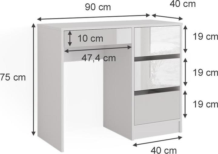 Actual product image Vicco Sherry (90 x 40 x 75 cm)