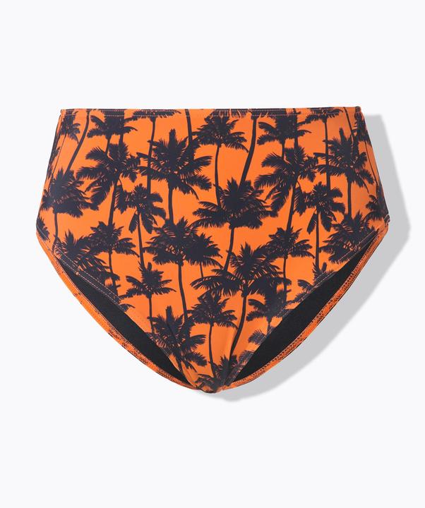 Studio Untold Bas de bikini taille haute, imprimé palmiers