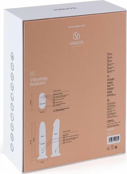 Actual product image Virgite Realistic vibrator "R1" 19cm With remote control