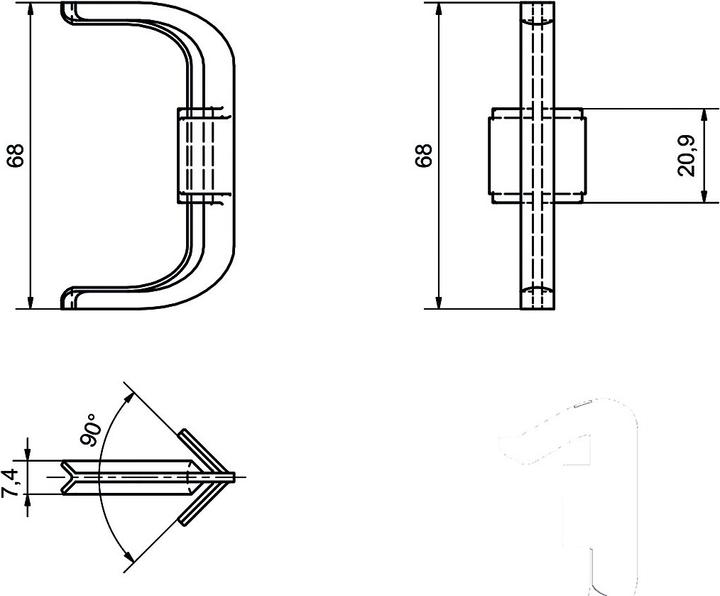 Produktbild Schüco Ecke für Griffmulden