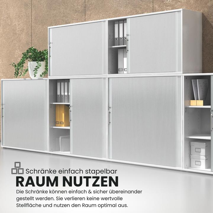 Actual product image Bümö Roller shutter cupboard office - 3 file heights (120 x 40 x 110 cm)