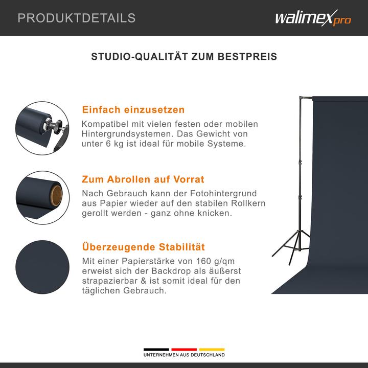 Produktbild Walimex pro Hintergrundkarton 2,72x10m, deep blue (272 cm, 1000 cm)