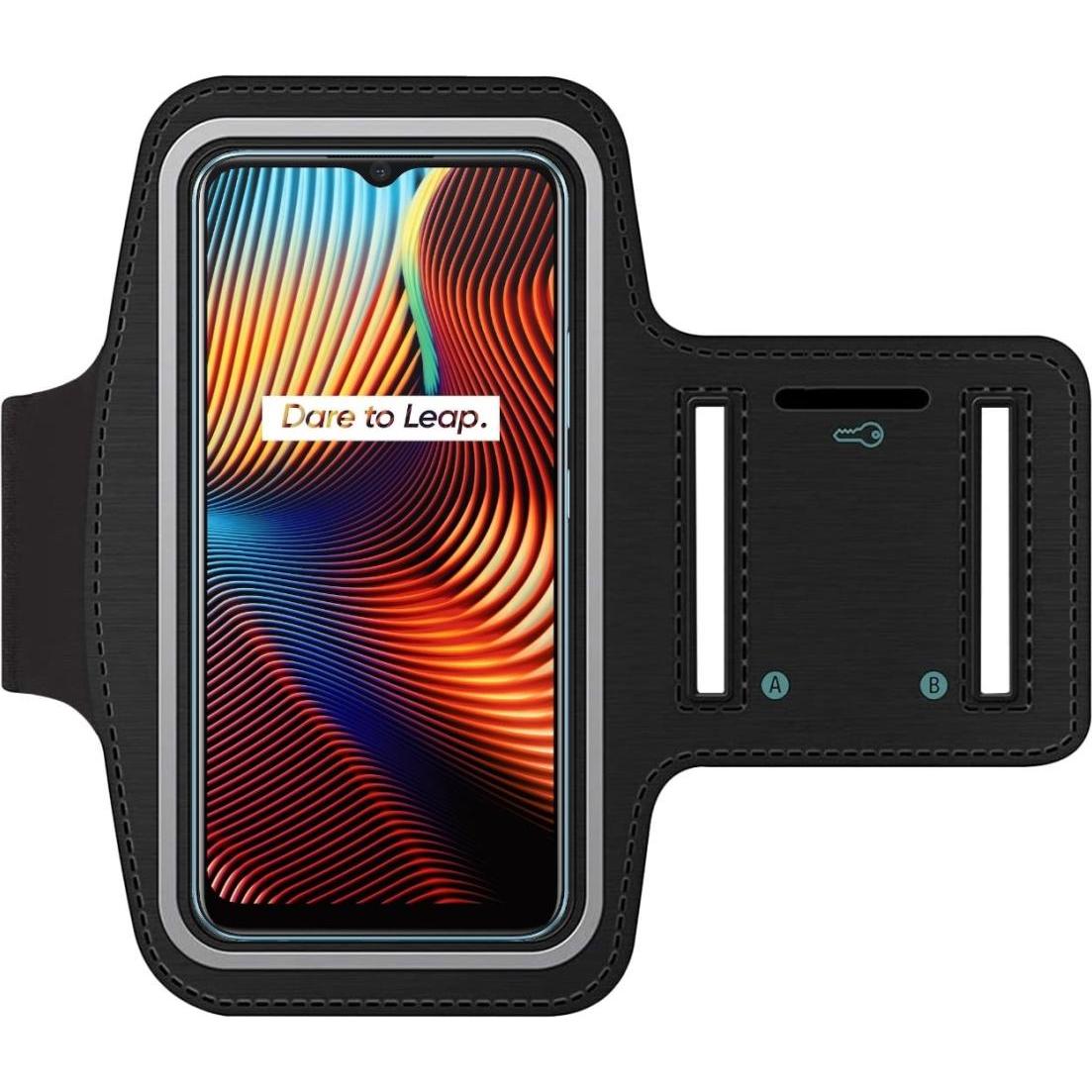 SmartFitness Realme 7i Handy Sport Armband, Smartphone Sportarmband, Schwarz