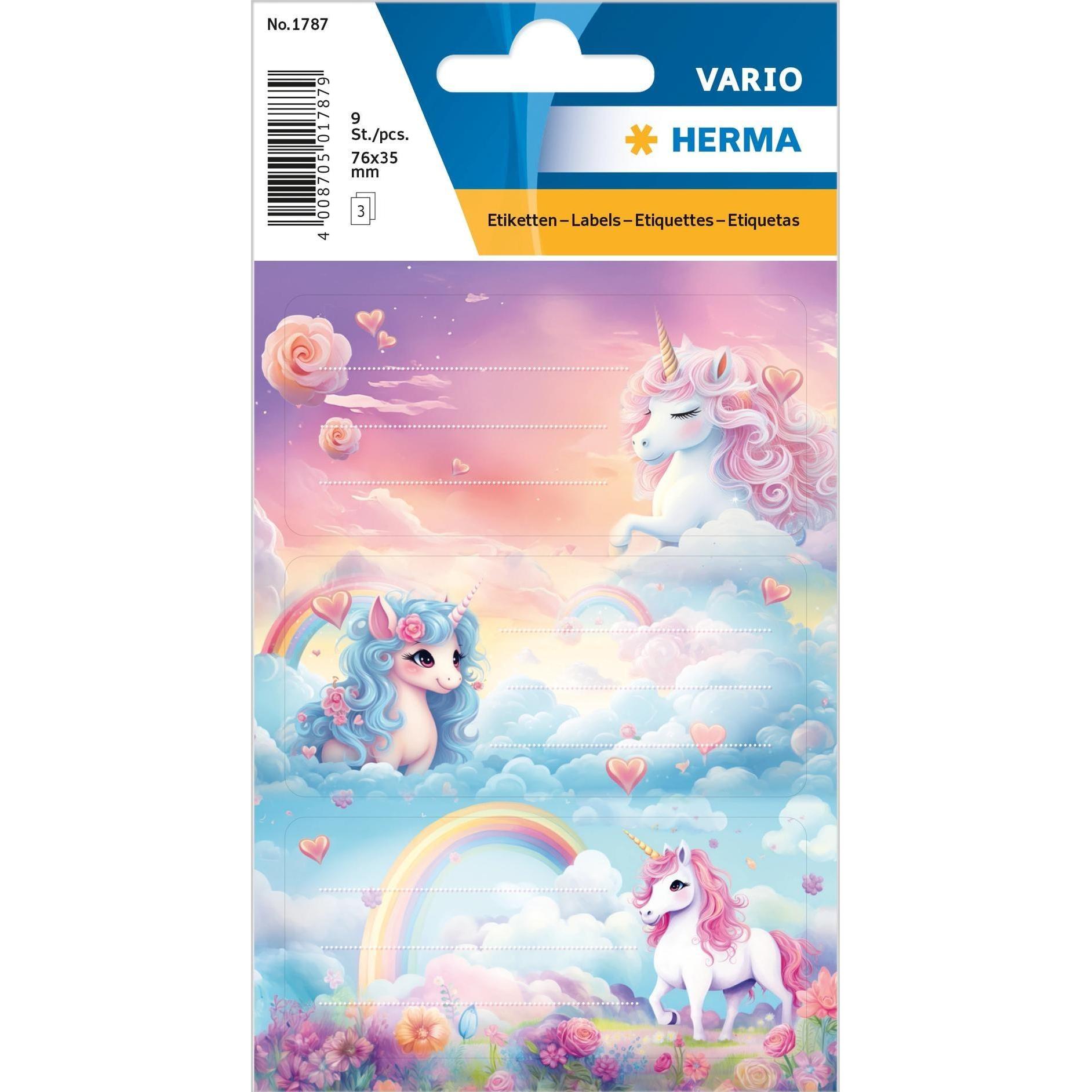 Herma, Sticker, Schuletiketten Vario Happy Unicorns