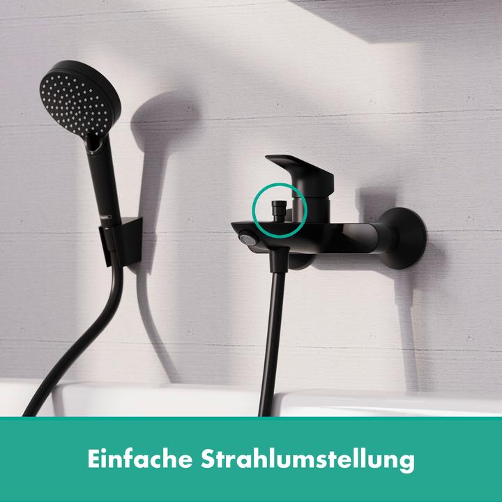 Produktbild hansgrohe HG Einhebel-Wannenmischer LOGIS DN 15, Aufputz mattschwarz