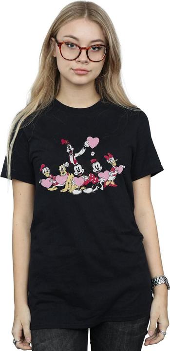 Actual product image Disney Womens/Ladies Mickey Mouse Love Friends Cotton Boyfriend T-Shirt (3XL)