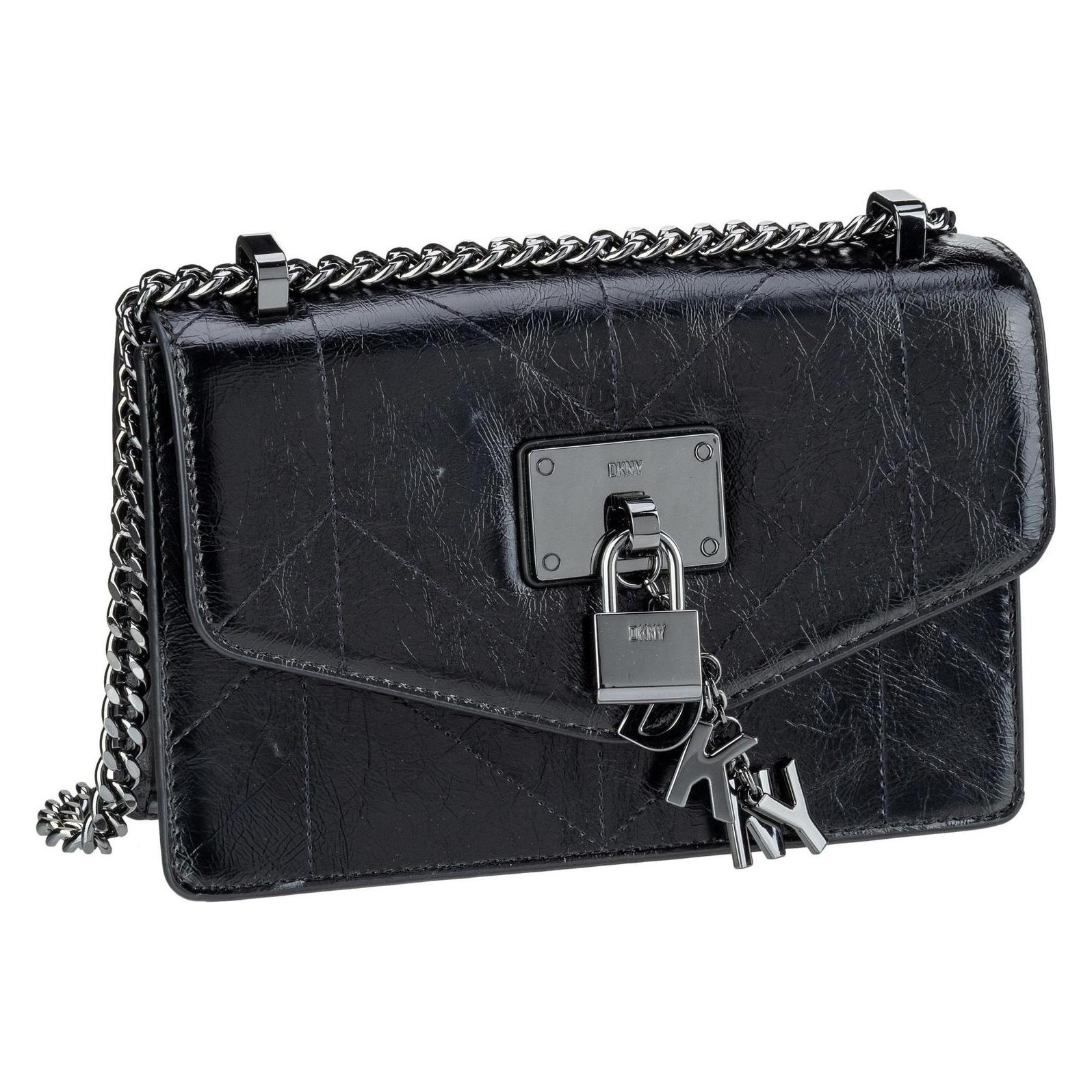 Dkny, Damen, Handtasche, Umhängetasche Elissa Small Shoulder Flap, Schwarz