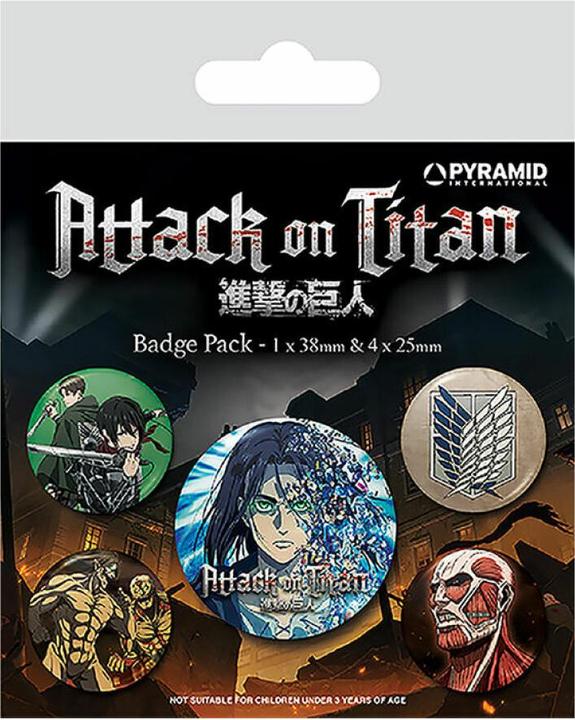 Image du produit Pyramid Attack on Titan pack 5 badges Saison 4