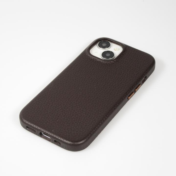 Image du produit PhoneLook Coque Cuir de veau luxe grainé intégral avec boutons métalliques et MagSafe foncé (Apple iPhone 15)
