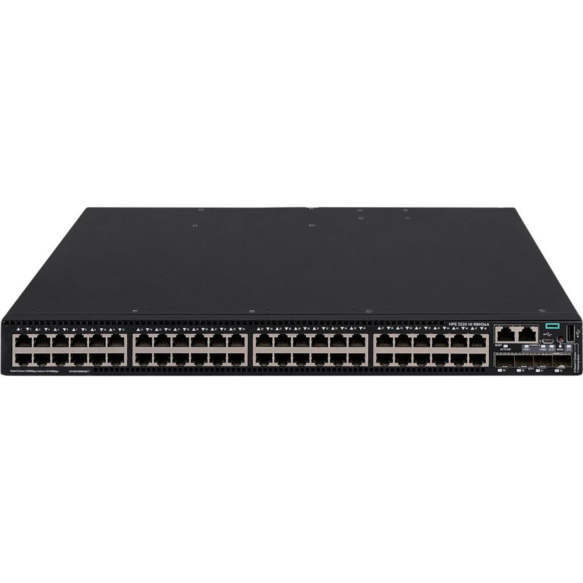 Thumbnail - HPE E FlexNetwork 5520 HI Switch 4 SFP+ Ports, 1 Expansion Module Slot, 1U, MACsec Support, w/o (48 Ports), Netzwerk Swi...