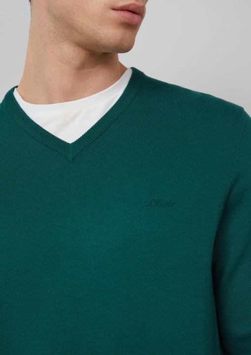 Produktbild S.Oliver Strickpullover Strickpullover mit Logo-Stickerei (L)