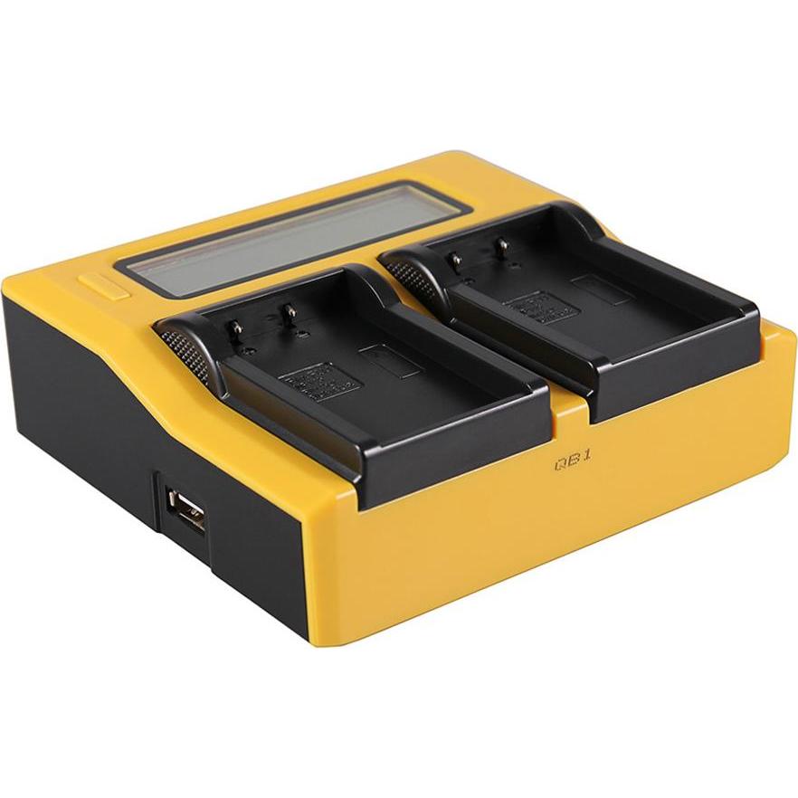 Patona Caricatore USB doppio LCD per Olympus BLS1 BLS5 PSBLS1 PS-BLS1 (Caricabatterie per fotocamere), Alimentatore fotocamera, Nero