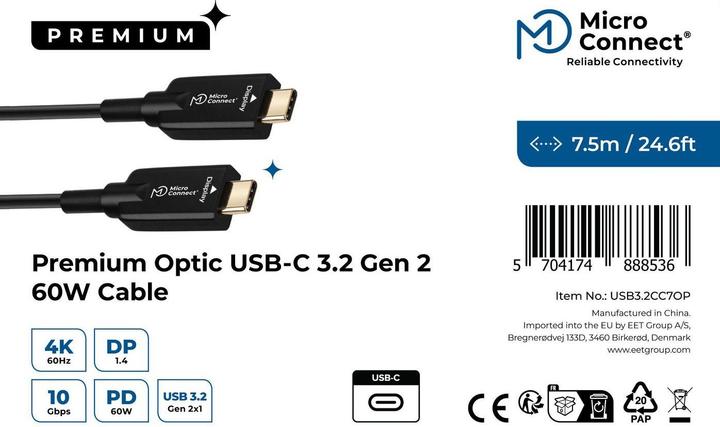 Actual product image MicroConnect Premium USB-C Hybrid Cable (7.50 m, 60 W)