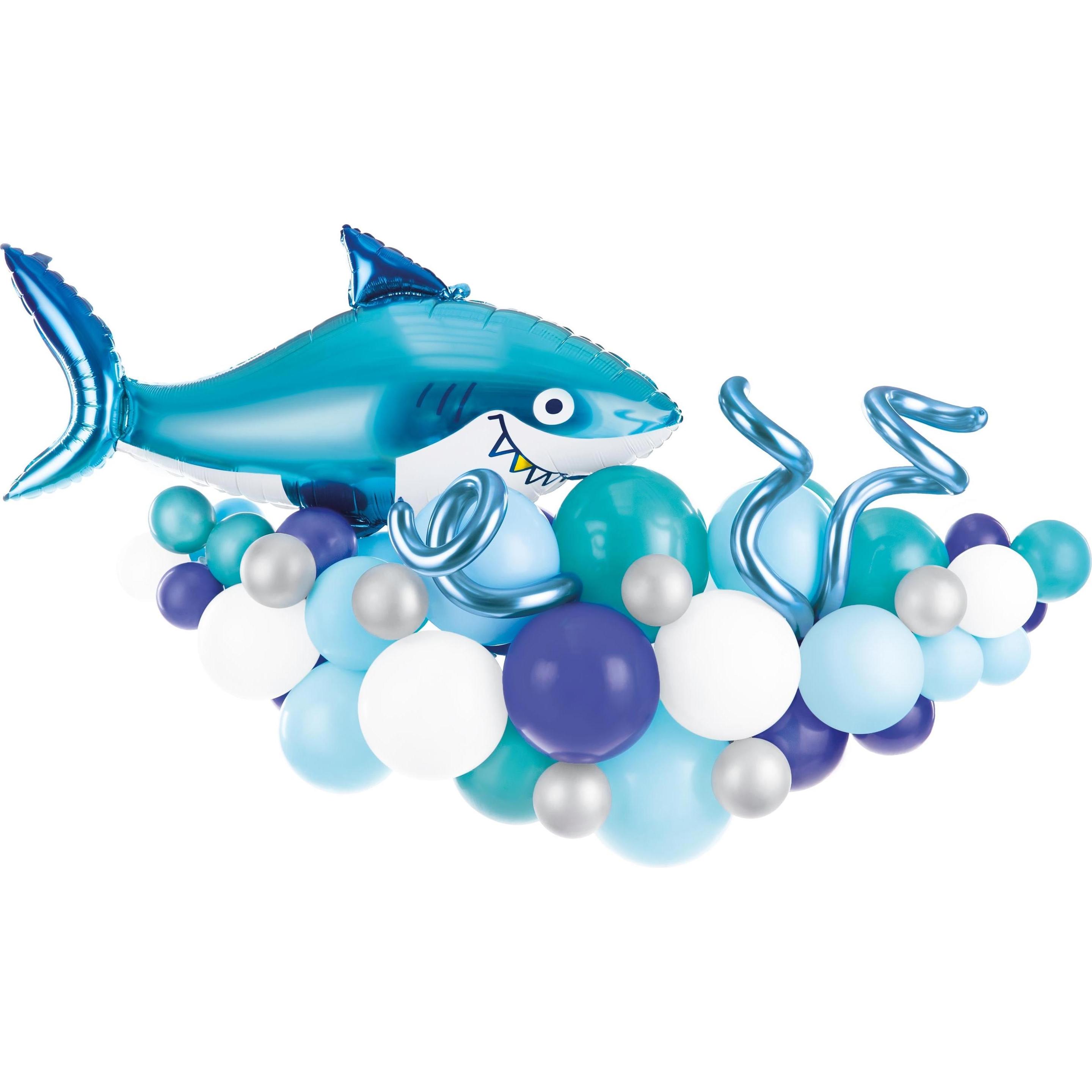 Partydeco Luftballon Hai Blau, 150 x 95 cm, 15-teilig