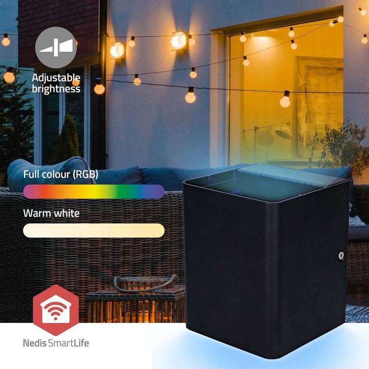 Produktbild Nedis Smartlife-Aussenleuchte | 2 x 270 lm | Zigbee 3.0 | 12 + 4 W | RGB / Warmweiss | 2700 K | Alumi (540 lm, IP65)