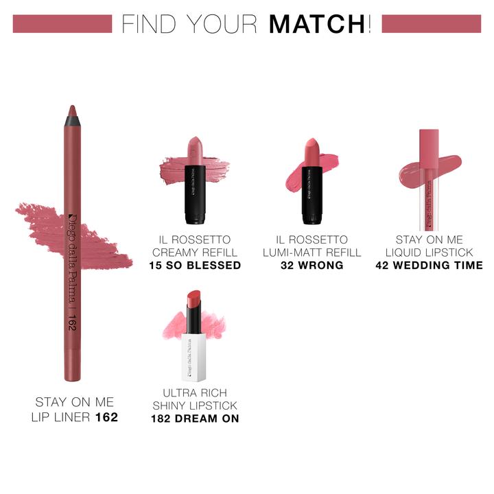 Immagine prodotto Diego dalla Palma Stay On Me Lip Liner Long Lasting Lip Pencil 162 Antique Pink (162 Rosa antico)