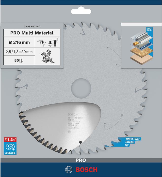 Produktbild Bosch Professional Zubehör PRO Multi Material Kreissägeblatt, 216 x 2,5 x 30 mm