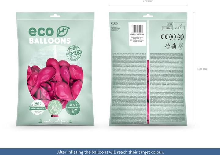 Produktbild Partydeco Öko-Luftballons 30 cm, Pastell, Fuchsia (1 Pck.) (100 x)