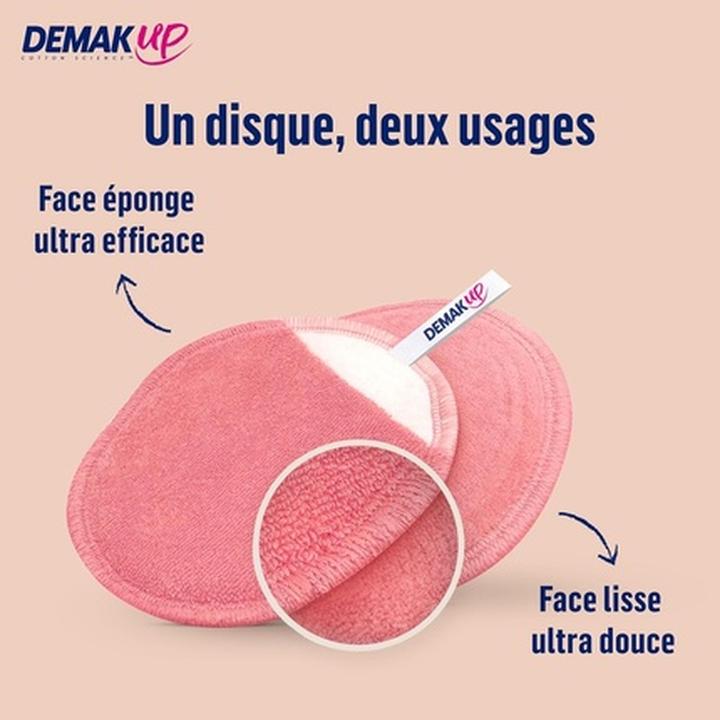 Image du produit Demak up Lingettes démaquillantes lavables et réutilisables en coton biologique (Crème nettoyante)