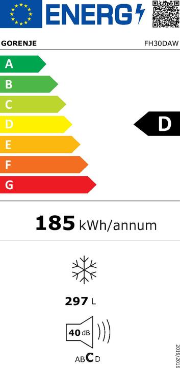 Energie-Label Gorenje Gefriertruhe (Freistehend, 297 l)
