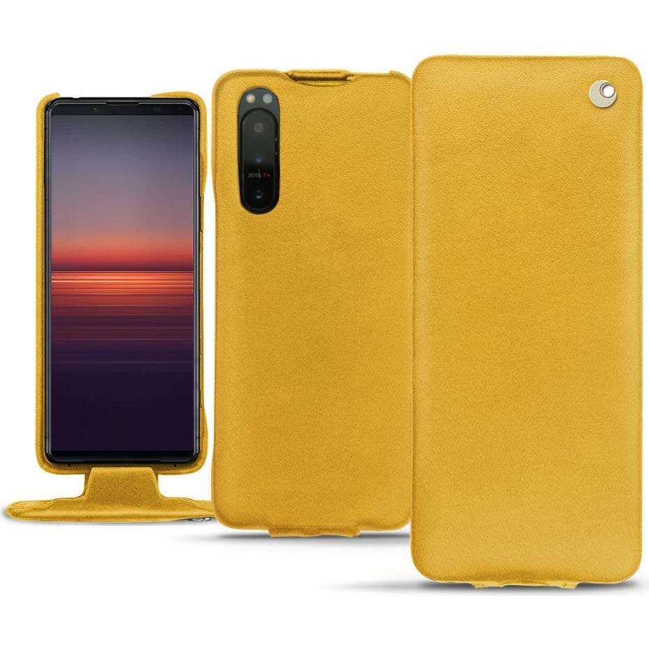 Noreve Lederschutzhülle vertikal (Sony Xperia 5 II), Smartphone Hülle, Orange