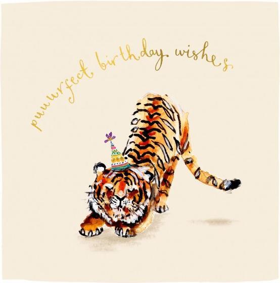 Louise Mulgrew Geburtstagskarte Tiger 15x15cm (1 Stk.)