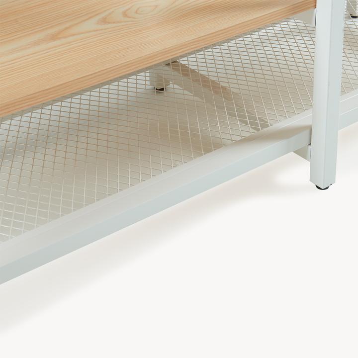 Produktbild En.Casa Garderobenständer Larem 180x120x40 cm Weiss/Eicheoptik