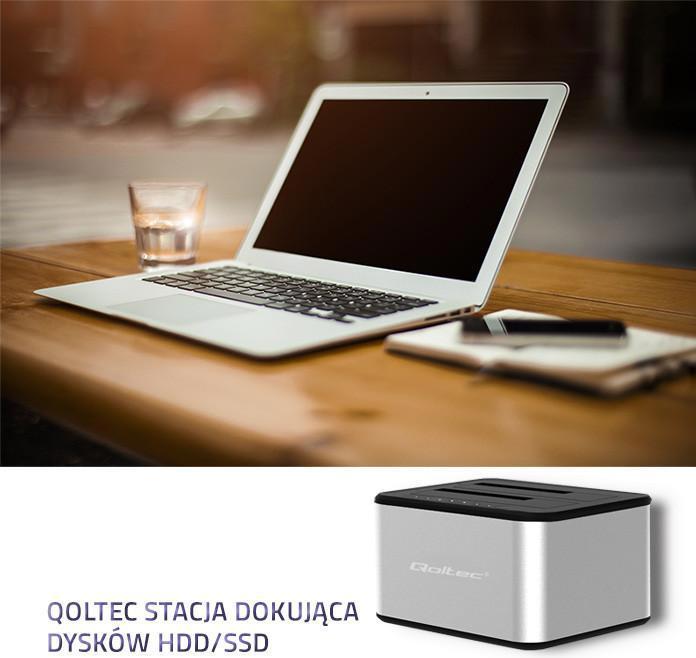 Image du produit Qoltec 50316 2x HDD/SSD docking station 2.5/3.5inch SATA USB 3.0 Cloning
