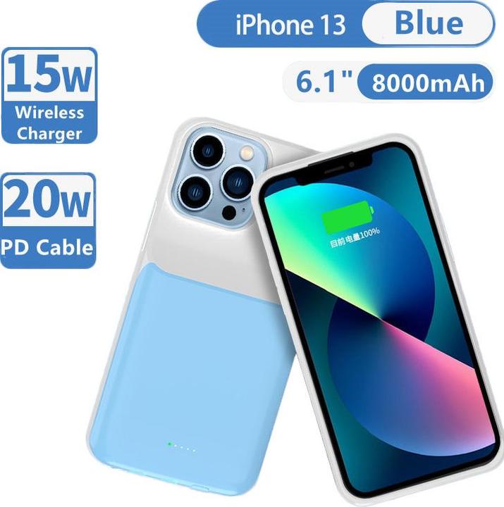 Produktbild PhoneLook Hülle 15W wireless Power Externe Batterie charging Cover Fast Charge 8000mAh (Apple iPhone 13 Pro Max)
