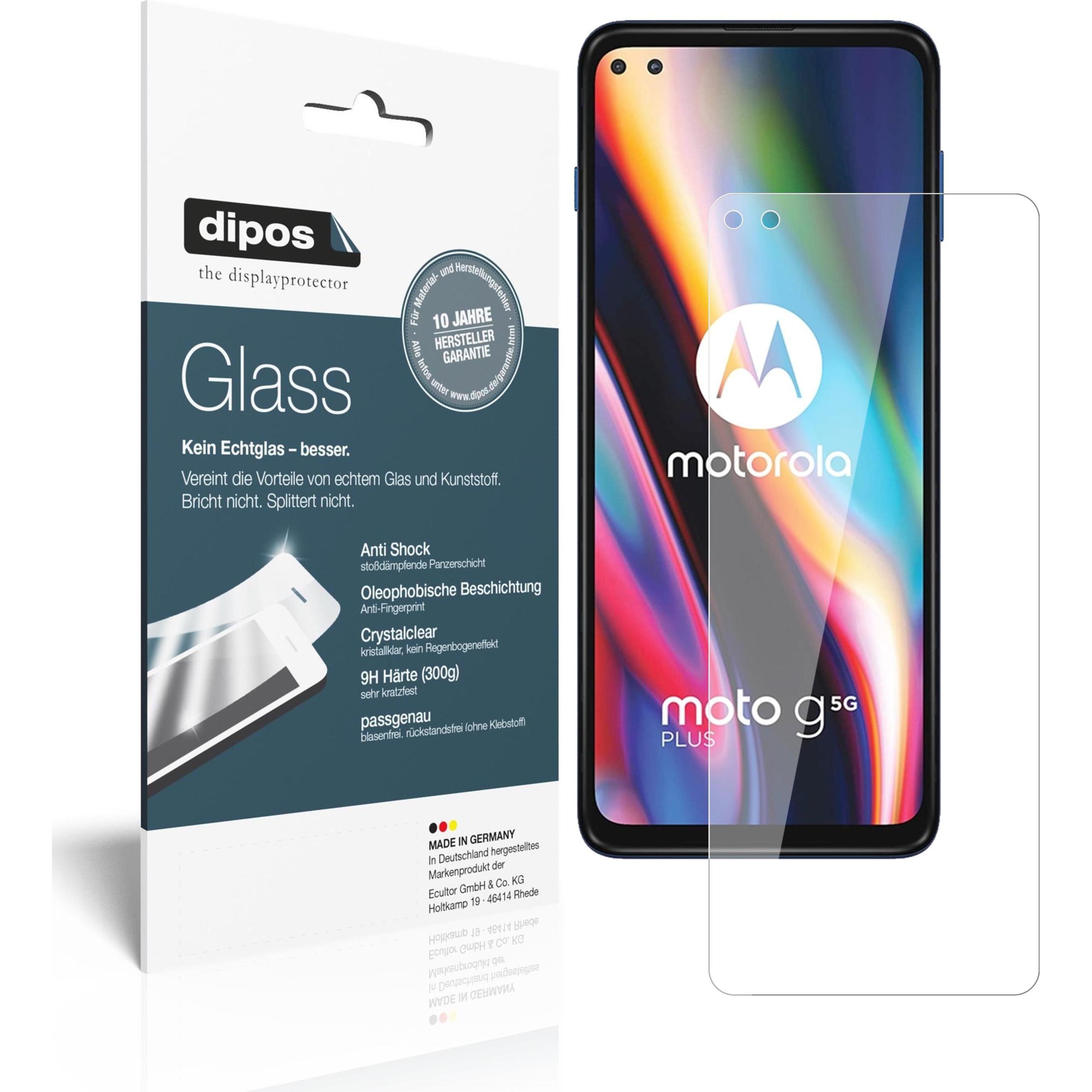 Dipos Displayschutz Anti-Shock (1 Stück, Motorola Moto G 5G Plus), Smartphone Schutzfolie, Transparent