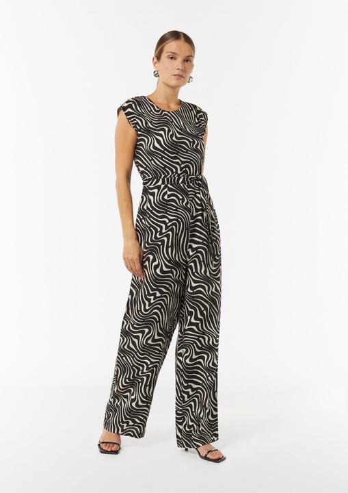 Produktbild Comma Overall Gemusterter Overall mit Bindegürtel und Faltendetails (36)