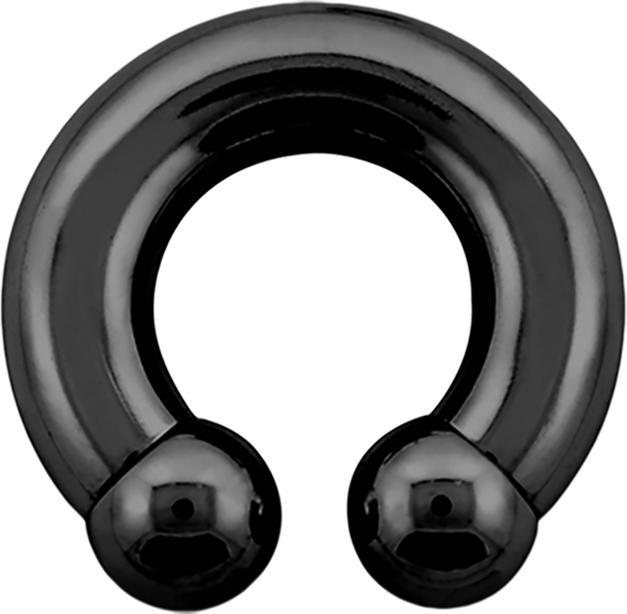 Immagine prodotto Star Piercing Barbell circolare filetto interno nero con due sfere (senza ottone, Acciaio chirurgico 316L)