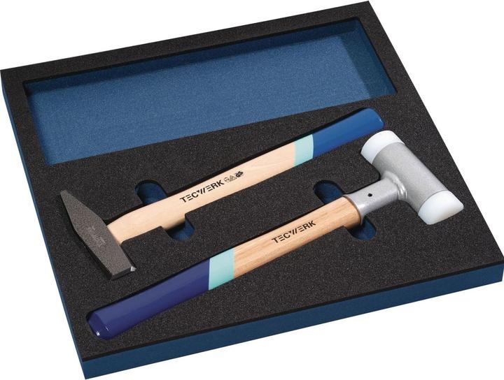 Tecwerk Werkzeugmodul 2-teilig 1/3-Modul Schon- / Schlosserhämmer