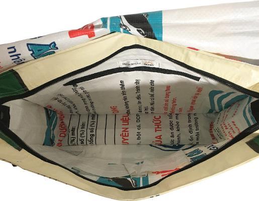 Immagine prodotto Bekos Upcycling - Borsa a tracolla XL da borse riciclate Patchwork Elephant