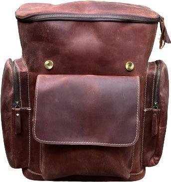 Produktbild Only-Bags.Store Lederrucksack, Reiserucksack Rucksack, Brauner Leder Roll Top Rucksack, Laptop Tasche, Unisex