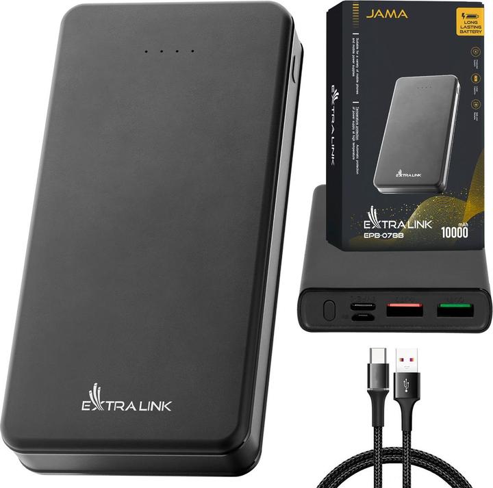 Actual product image Extralink EPB-078B power bank Lithium Polymer (LiPo) Black (10000 mAh, 37 Wh)