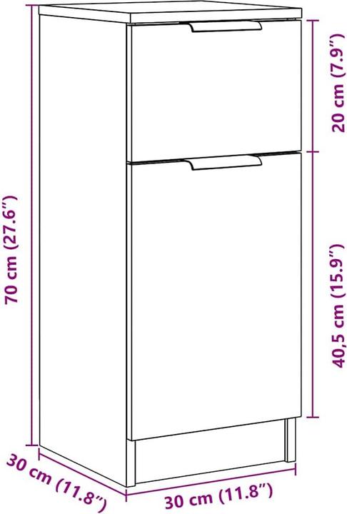 Produktbild vidaXL Sideboard (30 x 30 x 70 cm)