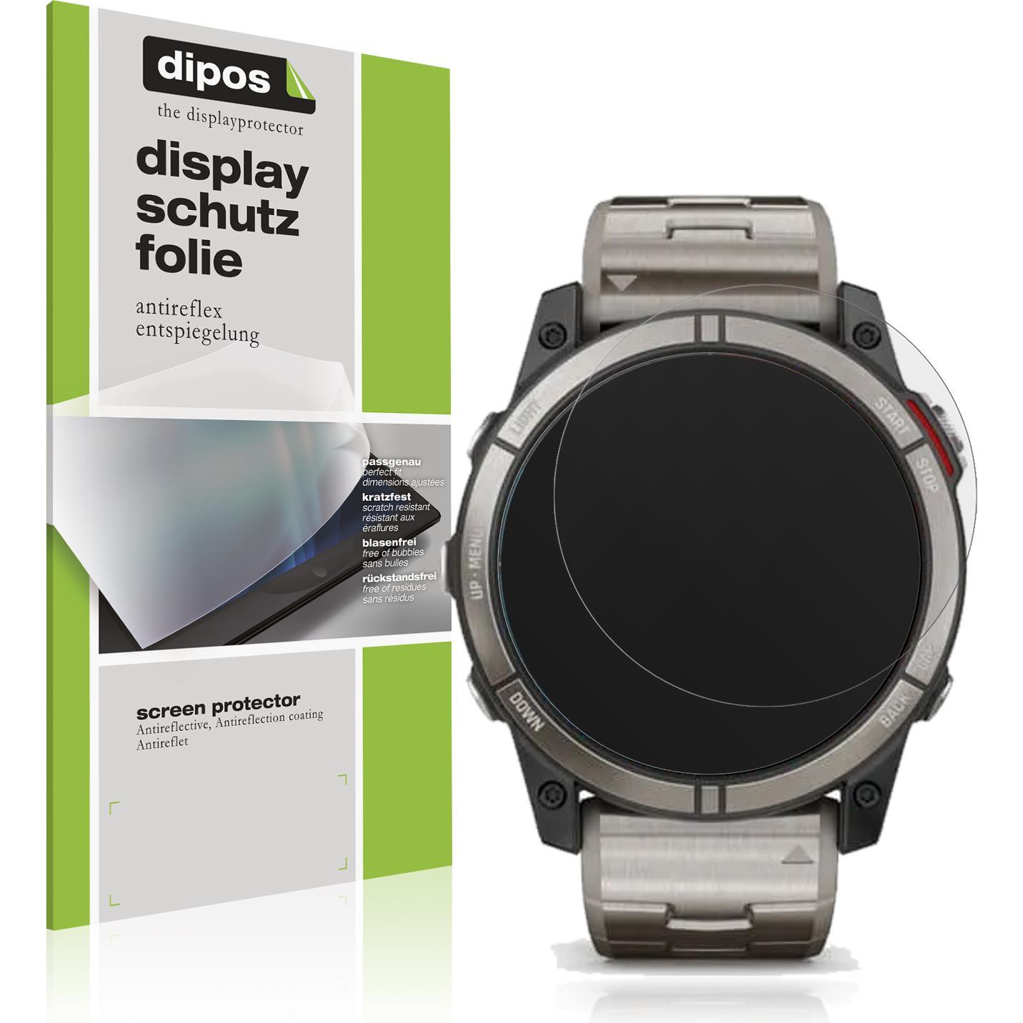 Dipos Schutzfolie Matt für Garmin quatix 7X, Smartwatch Schutzfolie, Transparent