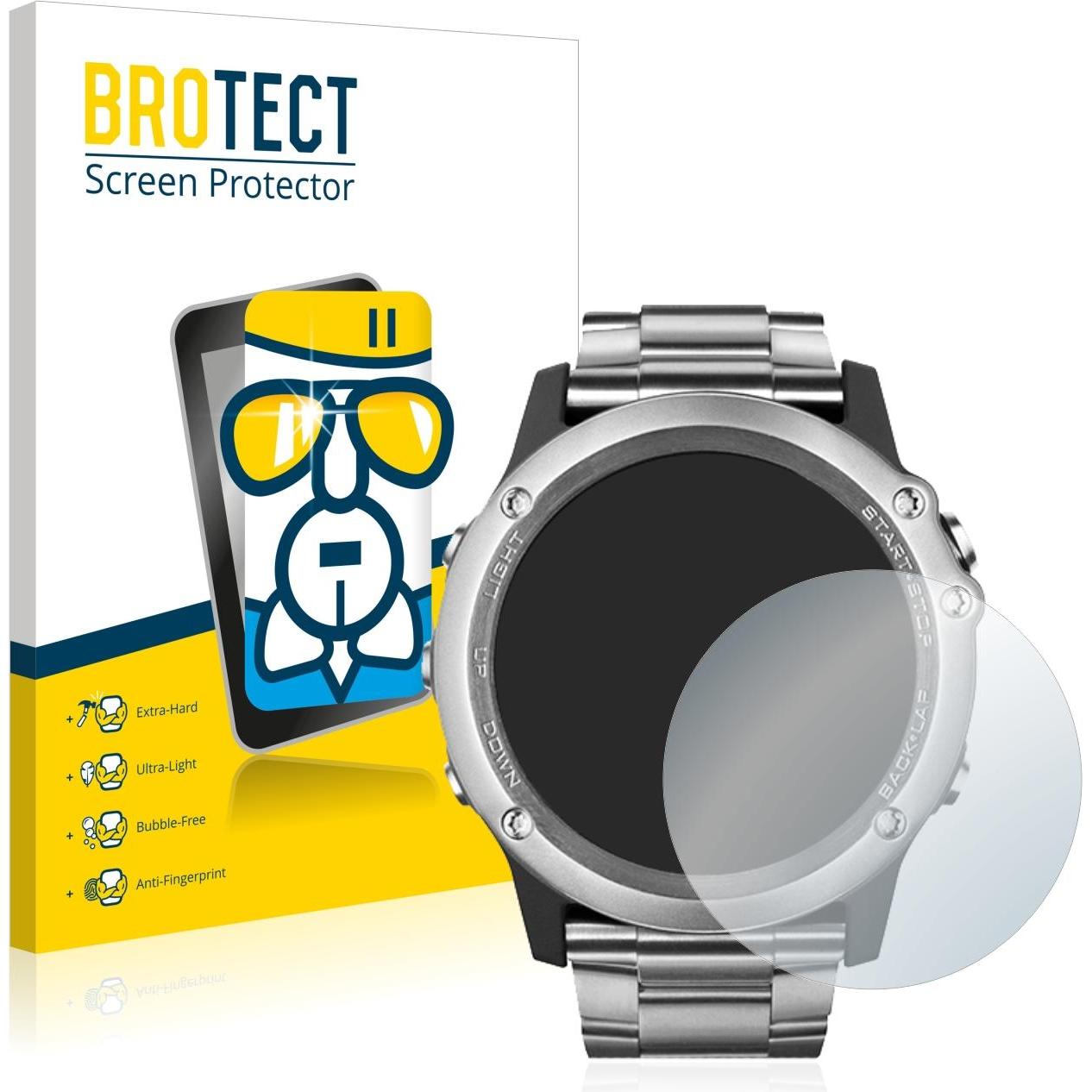 BROTECT AirGlass Panzerglasfolie, Smartwatch Schutzfolie, Transparent