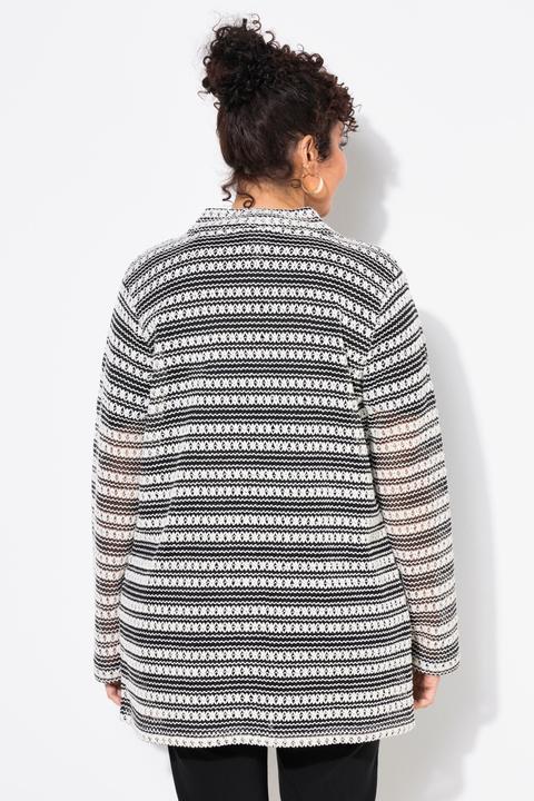 Produktbild Ulla Popken Strickjacke, Strick-Streifen, offene Jacke, Langarm (42, 44)