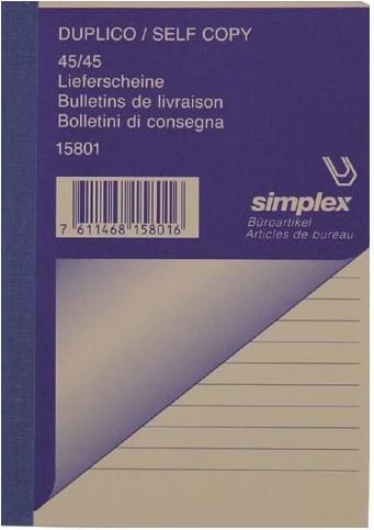 Actual product image Simplex Delivery notes A6 45x2 (90x)